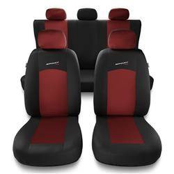 Uniwersalne pokrowce samochodowe do Alfa Romeo 159 (2005-2011) - pokrowce na fotele - Auto-Dekor - Sport Line - czerwony