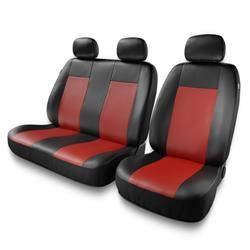 Uniwersalne pokrowce samochodowe do Volkswagen Transporter T4, T5, T6 (1989-2019) - pokrowce na fotele - Auto-Dekor - Comfort 2+1 - czerwony