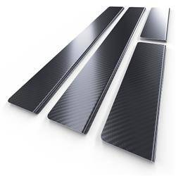Stalowe nakładki na progi do Citroen C8 Minivan (5 drzwi) - (2002-2014) - Croni - Standard - czarny (folia carbon)