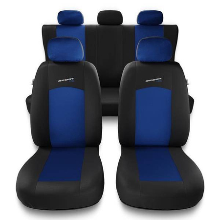 Uniwersalne pokrowce samochodowe do Seat Toledo I, II, III, IV (1991-2019) - pokrowce na fotele - Auto-Dekor - Sport Line - niebieski