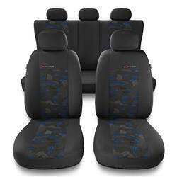 Uniwersalne pokrowce samochodowe do BMW X6 E71, E72, F16 (2008-2019) - pokrowce na fotele - Auto-Dekor - Elegance - niebieski