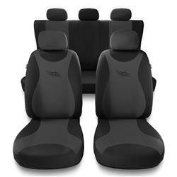 Uniwersalne pokrowce samochodowe do BMW Seria 5 E34, E39, E60, E61, F10, G30, G31 (1988-2019) - pokrowce na fotele - Auto-Dekor - Turbo - ciemnoszary
