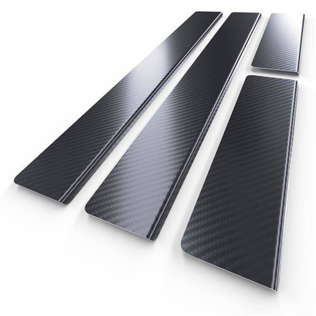 Stalowe nakładki na progi do Honda Civic VIII Sedan (4 drzwi) - (2006-2011) - Croni - Standard - czarny (folia carbon)
