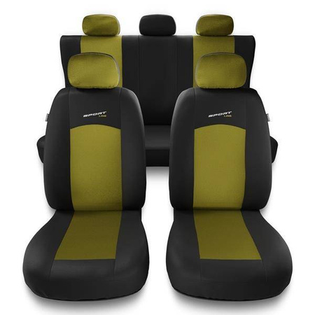 Uniwersalne pokrowce samochodowe do BMW X4 G01, G02 (2014-2019) - pokrowce na fotele - Auto-Dekor - Sport Line - żółty