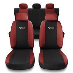 Uniwersalne pokrowce samochodowe do Subaru Legacy II, III, IV, V, VI (1994-2019) - pokrowce na fotele - Auto-Dekor - Tuning - czerwony