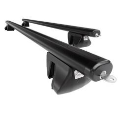 Aluminiowy bagażnik dachowy do Opel Agila A Hatchback (2000-2007) - czarne belki dachowe z uchwytem - Amos - Alfa - Aero - reling