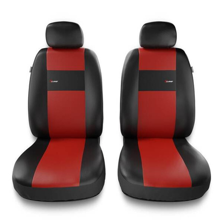 Uniwersalne pokrowce samochodowe do Peugeot 207 (2006-2013) - pokrowce na fotele - Auto-Dekor - X-Line 1+1 - czerwony