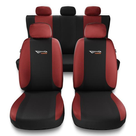 Uniwersalne pokrowce samochodowe do Subaru Legacy II, III, IV, V, VI (1994-2019) - pokrowce na fotele - Auto-Dekor - Tuning - czerwony