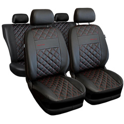 Uniwersalne pokrowce samochodowe do Skoda Kodiaq I, II (2016-....) - pokrowce na fotele - Auto-Dekor - Perfect Line - czerwony