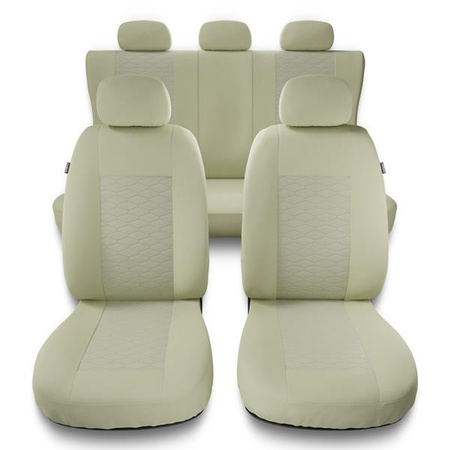 Uniwersalne pokrowce samochodowe do BMW X6 E71, E72, F16 (2008-2019) - pokrowce na fotele - Auto-Dekor - Modern - MP-3 (beż)