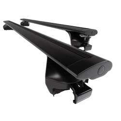 Aluminiowy bagażnik dachowy do Audi Q3 II SUV (2019-....) - czarne belki dachowe z uchwytem - Amos - Boss - Dynamic - reling zintegrowany