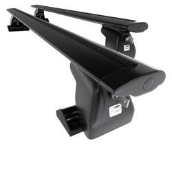 Aluminiowy bagażnik dachowy do Volkswagen Transporter T5 Van (2010-2015) - czarne belki dachowe z uchwytem - Amos - D-T - Dynamic - T-profil