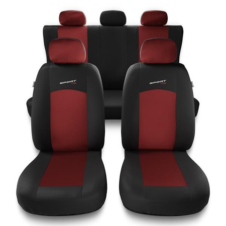 Uniwersalne pokrowce samochodowe do Ford Kuga I, II (2008-2019) - pokrowce na fotele - Auto-Dekor - Sport Line - czerwony