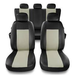 Uniwersalne pokrowce samochodowe do BMW Seria 5 E34, E39, E60, E61, F10, G30, G31 (1988-2019) - pokrowce na fotele - Auto-Dekor - Comfort - beżowy