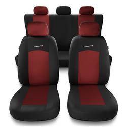 Uniwersalne pokrowce samochodowe do BMW X5 E53, E70, F15, G05 (2000-2019) - pokrowce na fotele - Auto-Dekor - Sport Line - czerwony
