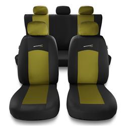Uniwersalne pokrowce samochodowe do Daihatsu Move I, II, III, IV, V (1995-2019) - pokrowce na fotele - Auto-Dekor - Sport Line - żółty