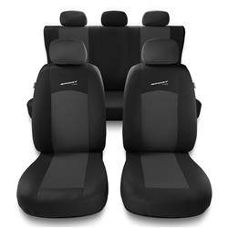 Uniwersalne pokrowce samochodowe do Hyundai i10 I, II, III (2008-....) - pokrowce na fotele - Auto-Dekor - Sport Line - ciemnoszary
