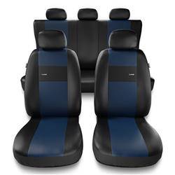 Uniwersalne pokrowce samochodowe do Hyundai i20 I, II (2008-2019) - pokrowce na fotele - Auto-Dekor - X-Line - niebieski