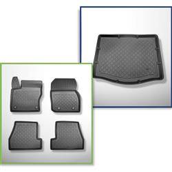 Zestaw: dywaniki TPE + mata do bagażnika do Ford Focus III Hatchback (03.2011-08.2018) - Aristar - Guardliner - z dojazdowym kołem zapasowym lub zestawem naprawczym