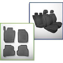 Zestaw: dywaniki TPE + pokrowce szyte na miarę do Skoda Fabia III Hatchback (11.2014-08.2021) - Elegance P-1 - drugi rząd - oparcie dzielone