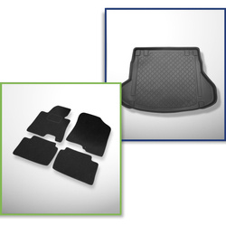 Zestaw: dywaniki filcowe + mata do bagażnika do Kia Ceed II (09.2012-08.2018) - także do modeli z szynami mocującymi