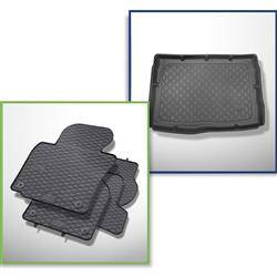 Zestaw: dywaniki gumowe + mata do bagażnika do Volkswagen Golf VI Hatchback (09.2008-09.2012) - Guardliner - z pełnym kołem zapasowym i / lub napędem na 4 koła (4 Motion)