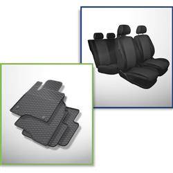 Zestaw: dywaniki gumowe + pokrowce szyte na miarę do Fiat Panda III Hatchback (2012-....) - Practic - 5 osobowy