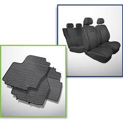 Zestaw: dywaniki gumowe + pokrowce szyte na miarę do Ford Mondeo IV Hatchback, Kombi, Sedan (2007-2014) - Elegance