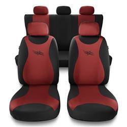 Uniwersalne pokrowce samochodowe do BMW Seria 2 F22, F45 (2013-2019) - pokrowce na fotele - Auto-Dekor - Turbo - czerwony