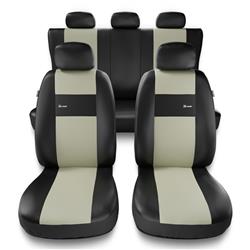 Uniwersalne pokrowce samochodowe do BMW Seria 5 E34, E39, E60, E61, F10, G30, G31 (1988-2019) - pokrowce na fotele - Auto-Dekor - X-Line - beżowy