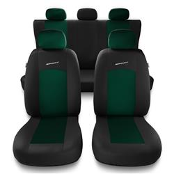 Uniwersalne pokrowce samochodowe do BMW X3 E83, F25, G01 (2003-2019) - pokrowce na fotele - Auto-Dekor - Sport Line - zielony