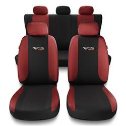 Uniwersalne pokrowce samochodowe do BMW X3 E83, F25, G01 (2003-2019) - pokrowce na fotele - Auto-Dekor - Tuning - czerwony