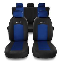 Uniwersalne pokrowce samochodowe do BMW X5 E53, E70, F15, G05 (2000-2019) - pokrowce na fotele - Auto-Dekor - Sport Line - niebieski