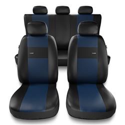 Uniwersalne pokrowce samochodowe do Fiat Punto GRANDE, EVO, 2012 (2005-2018) - pokrowce na fotele - Auto-Dekor - X-Line - niebieski