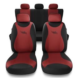 Uniwersalne pokrowce samochodowe do Hyundai Ioniq (2016-2022) - pokrowce na fotele - Auto-Dekor - Turbo - czerwony