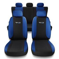 Uniwersalne pokrowce samochodowe do Hyundai i10 I, II, III (2008-....) - pokrowce na fotele - Auto-Dekor - Tuning - niebieski