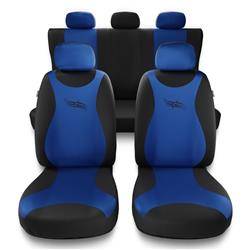Uniwersalne pokrowce samochodowe do Hyundai i10 I, II, III (2008-....) - pokrowce na fotele - Auto-Dekor - Turbo - niebieski