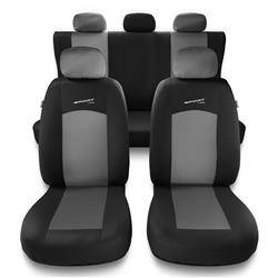 Uniwersalne pokrowce samochodowe do Hyundai i20 I, II (2008-2019) - pokrowce na fotele - Auto-Dekor - Sport Line - jasnoszary