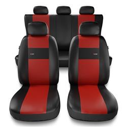 Uniwersalne pokrowce samochodowe do Peugeot 605, 607 (1989-2010) - pokrowce na fotele - Auto-Dekor - X-Line - czerwony