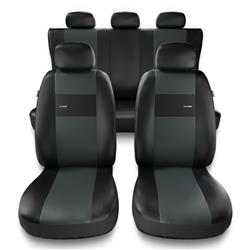 Uniwersalne pokrowce samochodowe do Seat Leon I, II, III (1999-2019) - pokrowce na fotele - Auto-Dekor - X-Line - szary