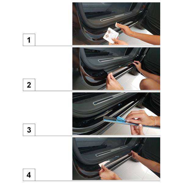 Stalowe Nakładki Na Progi Do Citroen C3 I Hatchback (5 Drzwi) - (2002-2009) - Croni - Standard - Czarny (Folia Carbon) Standard - Czarny (Folia Carbon) | Sklep Carmager
