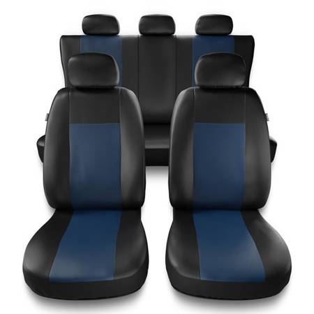 Uniwersalne pokrowce samochodowe do BMW Seria 5 E34, E39, E60, E61, F10, G30, G31 (1988-2019) - pokrowce na fotele - Auto-Dekor - Comfort - niebieski