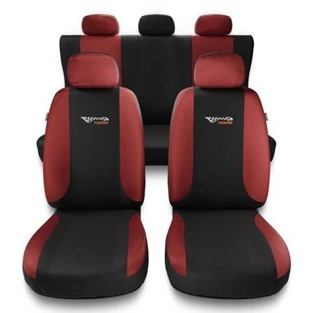 Uniwersalne pokrowce samochodowe do BMW X3 E83, F25, G01 (2003-2019) - pokrowce na fotele - Auto-Dekor - Tuning - czerwony