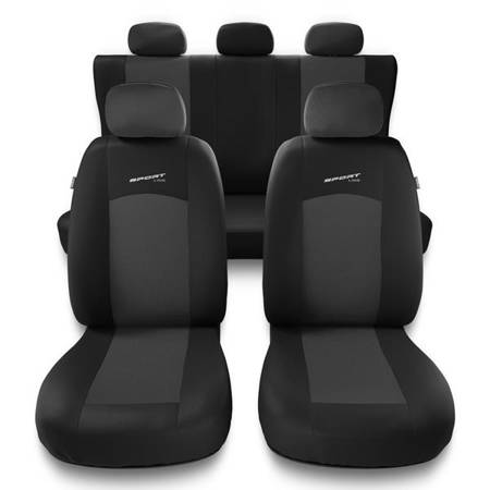 Uniwersalne pokrowce samochodowe do BMW X5 E53, E70, F15, G05 (2000-2019) - pokrowce na fotele - Auto-Dekor - Sport Line - ciemnoszary