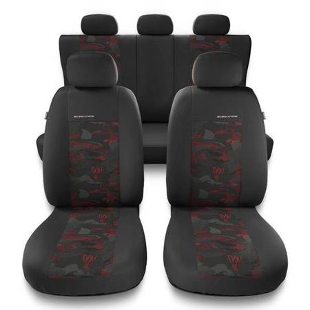 Uniwersalne pokrowce samochodowe do Citroen DS4 (2011-2015) - pokrowce na fotele - Auto-Dekor - Elegance - czerwony