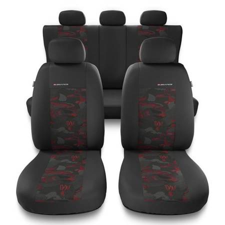 Uniwersalne pokrowce samochodowe do Citroen DS5 (2011-2015) - pokrowce na fotele - Auto-Dekor - Elegance - czerwony