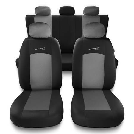 Uniwersalne pokrowce samochodowe do Citroen DS5 (2011-2015) - pokrowce na fotele - Auto-Dekor - Sport Line - jasnoszary