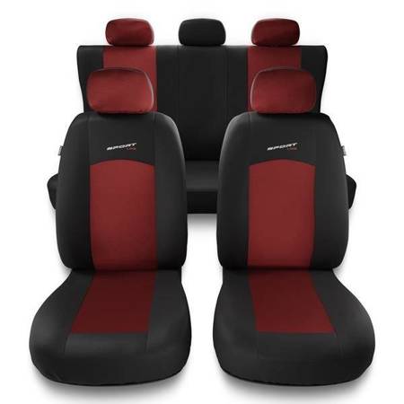 Uniwersalne pokrowce samochodowe do Daihatsu Move I, II, III, IV, V (1995-2019) - pokrowce na fotele - Auto-Dekor - Sport Line - czerwony
