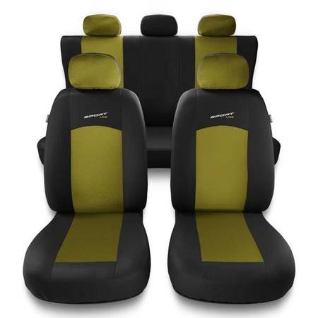 Uniwersalne pokrowce samochodowe do Fiat Qubo (2009-2019) - pokrowce na fotele - Auto-Dekor - Sport Line - żółty