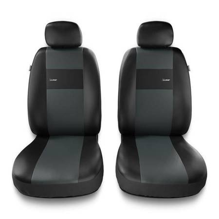 Uniwersalne pokrowce samochodowe do Hyundai Accent I, II, III (1994-2011) - pokrowce na fotele - Auto-Dekor - X-Line 1+1 - szary
